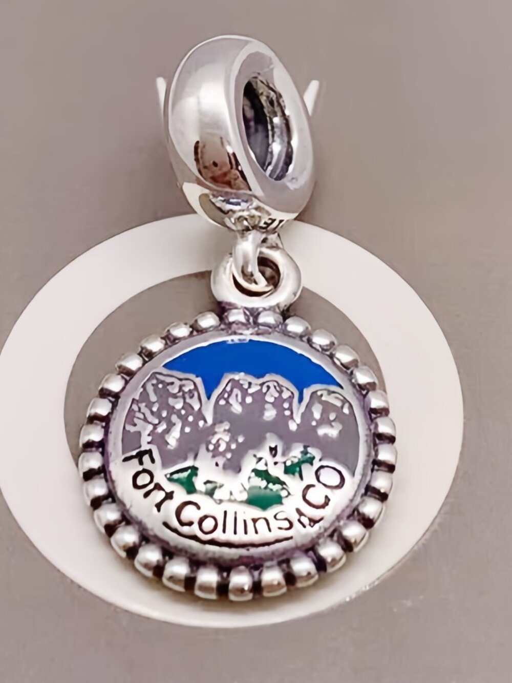 Pandora Fort Collins Colorado Charm Mountain Travel Pendant s925 Sterling Silver
